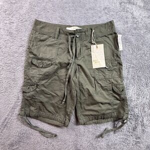 Sister Moon Womens Cargo Shorts Sz 6 Army Green Cotton Y2K Military NWT Vintage
